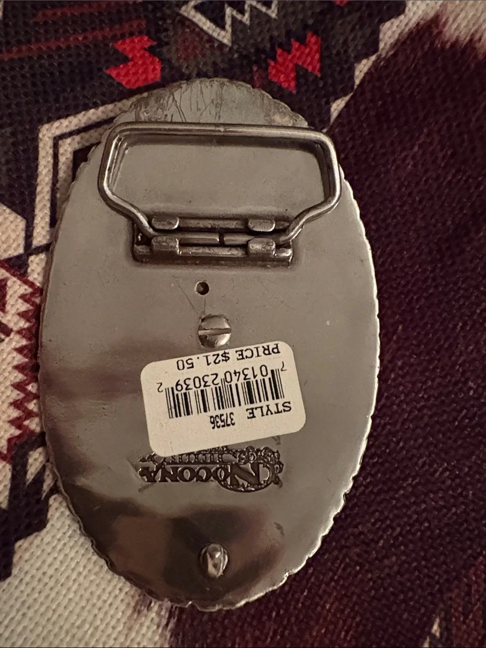 Nocona Silver-Tone Oval Western Belt Buckle